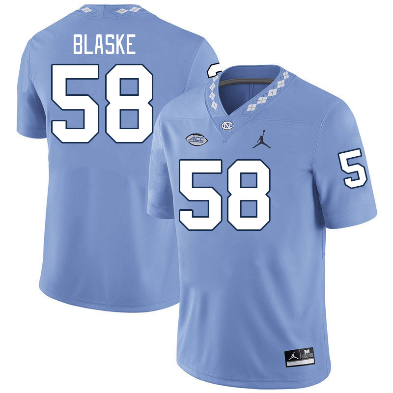 Men #58 Austin Blaske North Carolina Tar Heels College Football Jerseys Stitched-Carolina Blue